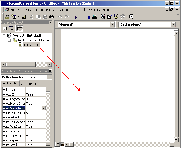 Main editor screen with This Session displayed