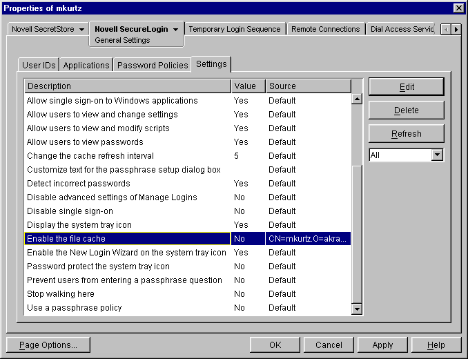 The Enable the File Cache setting