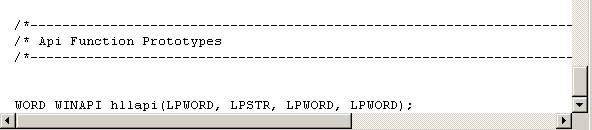 An hllapi notation in an .h file
