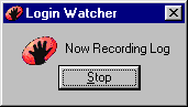 The box showing that Login Watcher is active