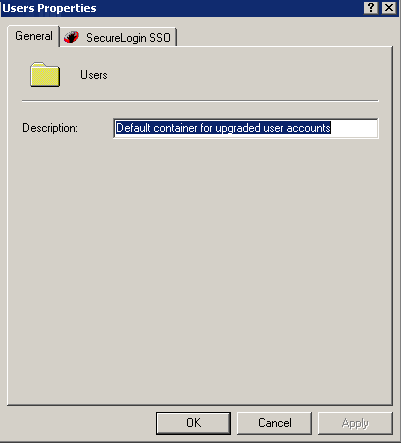 The SecureLogin SSO tab in MMC