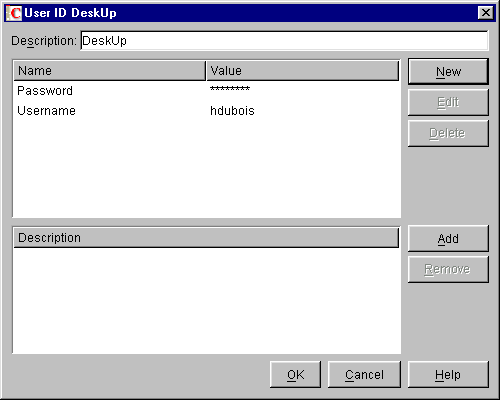 The dialog box to add or edit variables