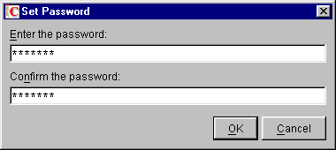 The dialog box to add a password