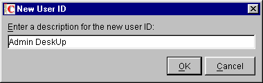 The Description text box in the New User ID dialog box