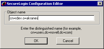 The dialog box to access SecureLogin Manager