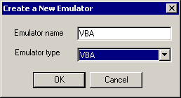 The text box to name an emulator
