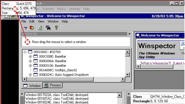 Winspector's click-and-drag icon