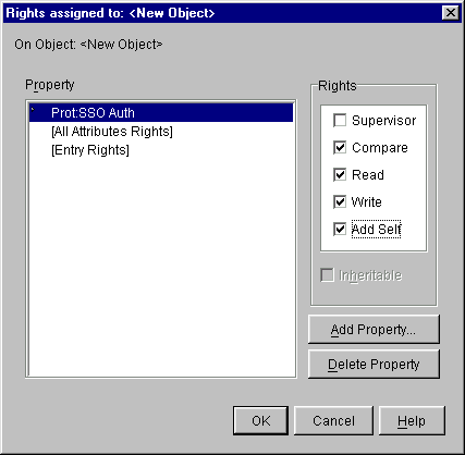 The Rights Assigned To dialog box