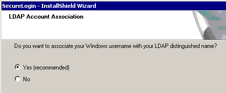 The option to associate Windows and LDAP usernames