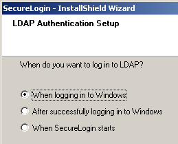 Options to log in to LDAP
