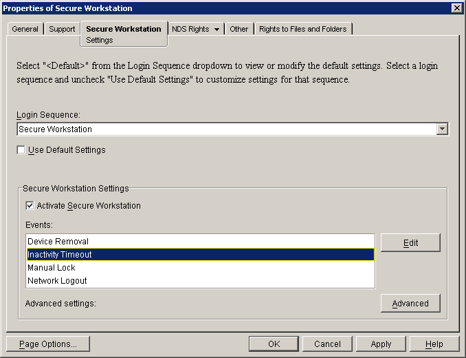 A policy for a login sequence