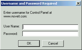 A dialog box for accessing a password-protected Web site