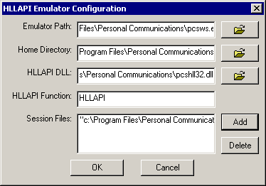 The Terminal Launcher configuration dialog box