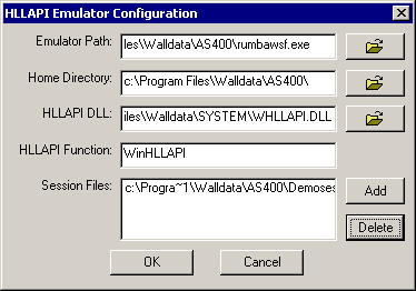The Terminal Launcher configuration dialog box