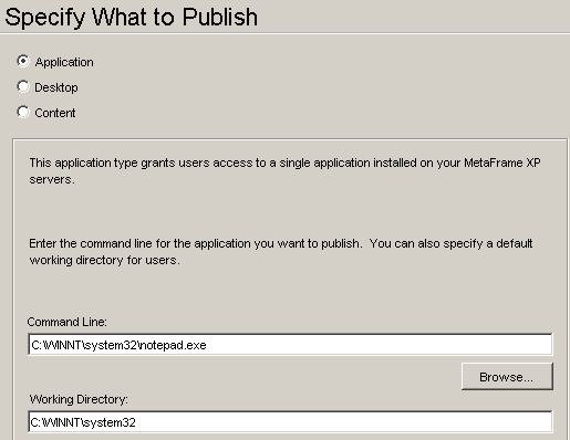 The Specify What to Publish dialog box