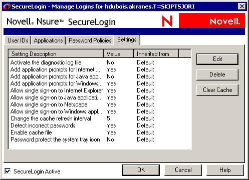 Settings at the workstation level