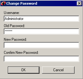 Change password dialog box