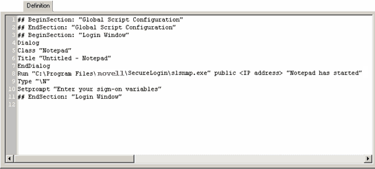 Application definition editor