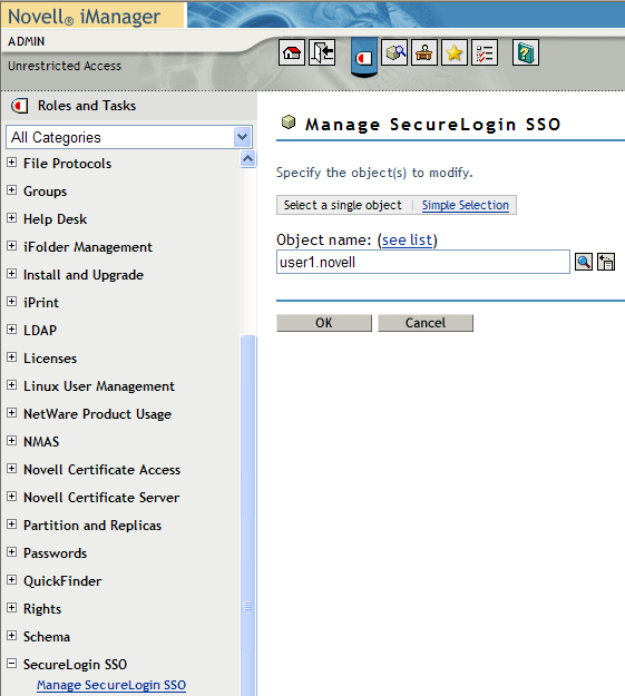 Manage SecureLogin page