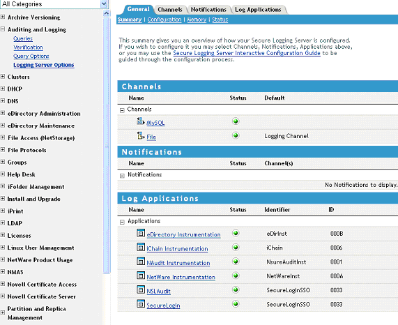 Verifying the configuration settings