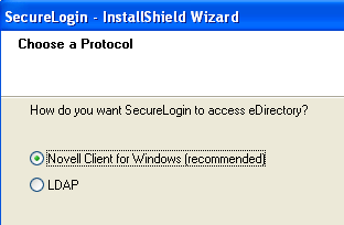 Choose a Protocol dialog box