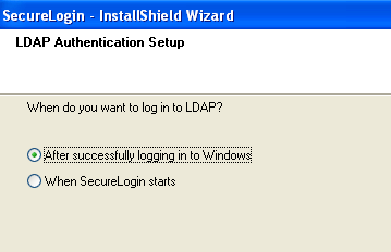LDAP Authentication Setup dialog box