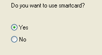 Do You Want to Use Smartcard dialog box