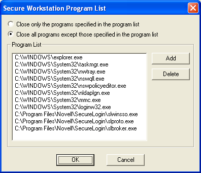 Program list
