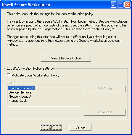 Local Policy Editor dialog box