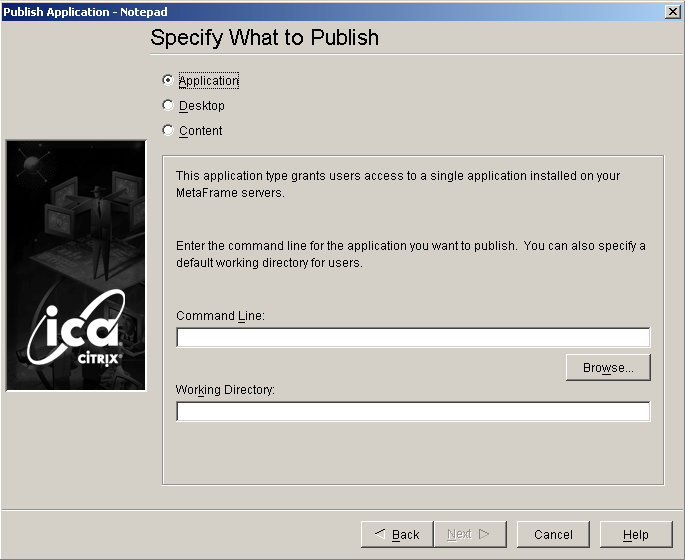 Specify What to Publish dialog box