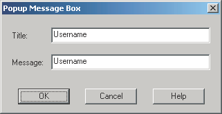 A Popup Message Box for Usernames