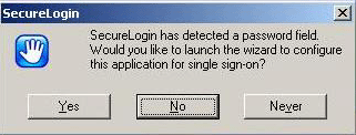 The Prompt for the SecureLogin Wizard