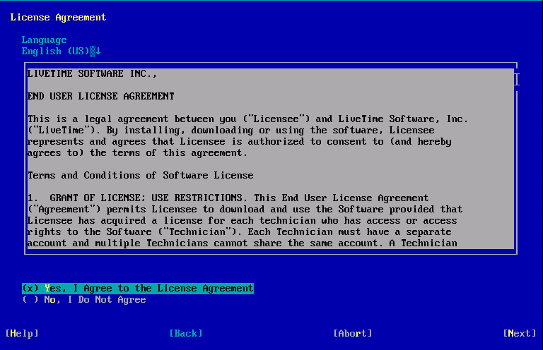Configuration Wizard > License Agreement 