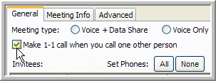 Make 1-1 call when you call one other person option
