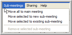Sub-meetings menu