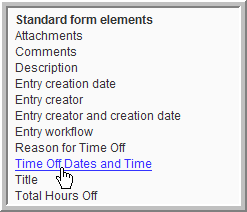 Standard form elements