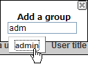 Add a group drop-down list
