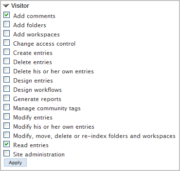 Visitor roles