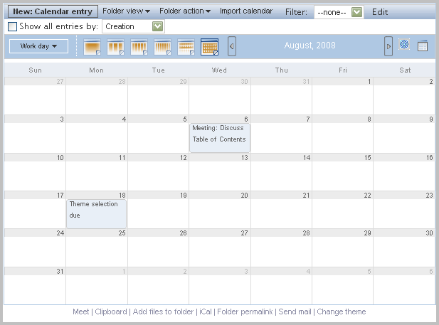 A Calendar Page