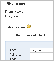 Search Criteria for the Filter