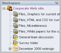 A Project Workspace Within a Team Workspace