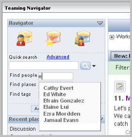 The Find People Text Box in the Tools Sidebar