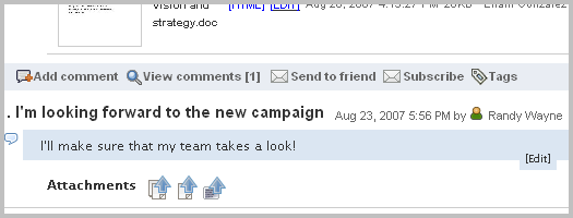 A Comment Added to a Blog Entry