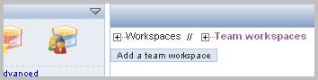 The Add a Team Workspace Button