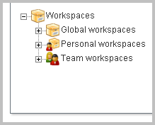 The Team Workspaces Link in the Workspace Tree