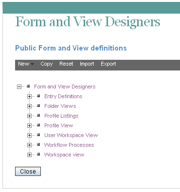 Form and View Designers page