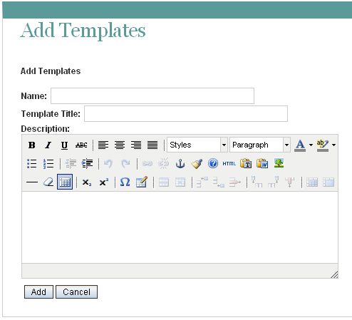 Add Templates page for a workspace or folder template