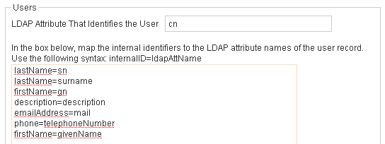 Users box on the COnfigure LDAP Synchronization page