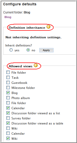 A blog-folder template definition