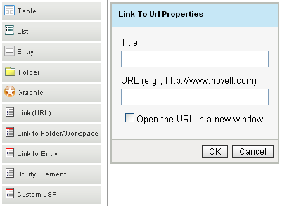 Configuring URL Link Properties